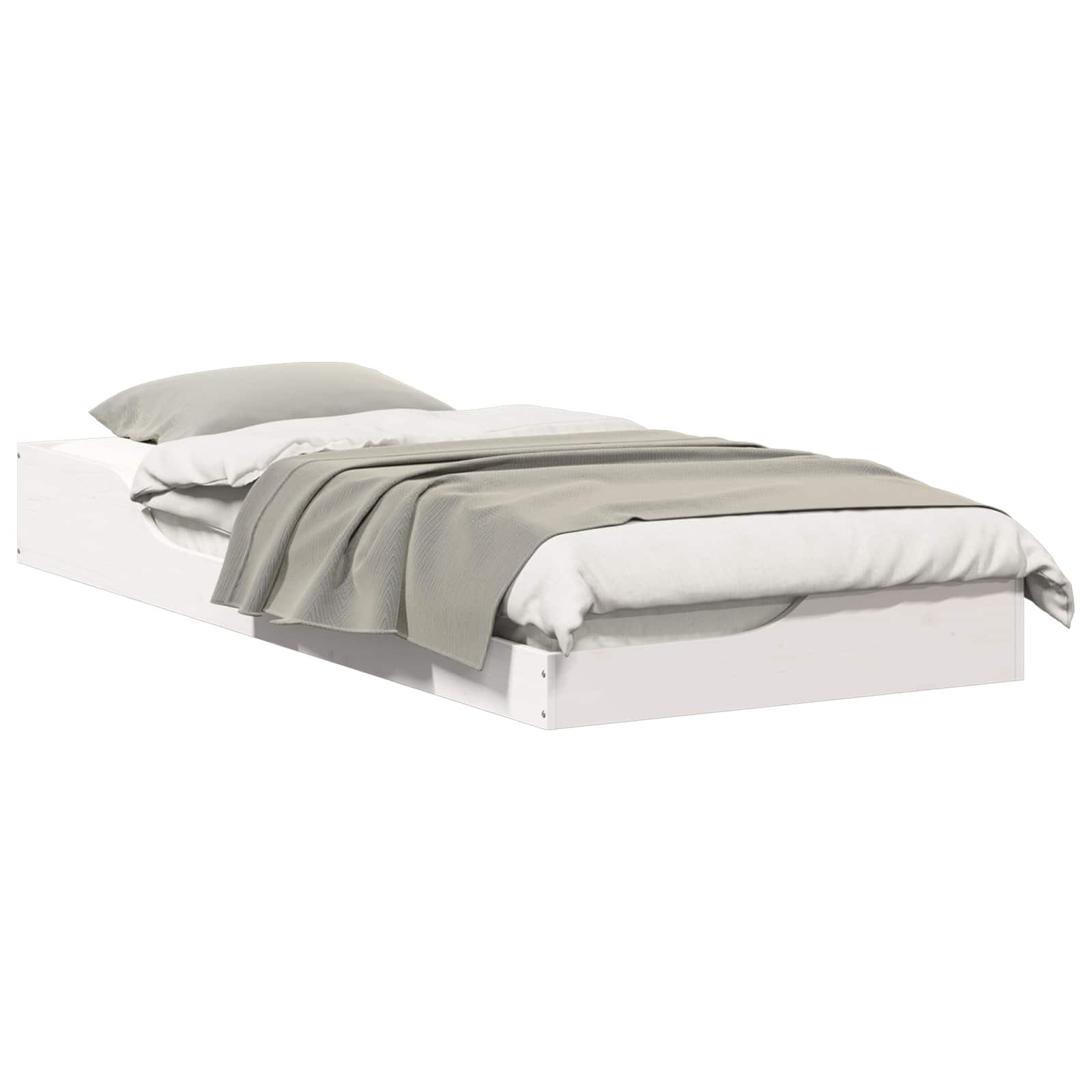 Sängram Vit 80 x 210 cm Massiv furu