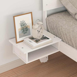 Sängram med huvudgavel Vit 80 x 200 cm Massiv furu