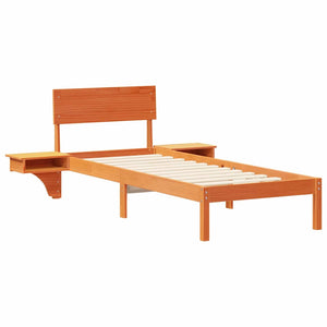 Sängram med huvudgavel Vaxbrun 75 x 190 cm Massiv furu