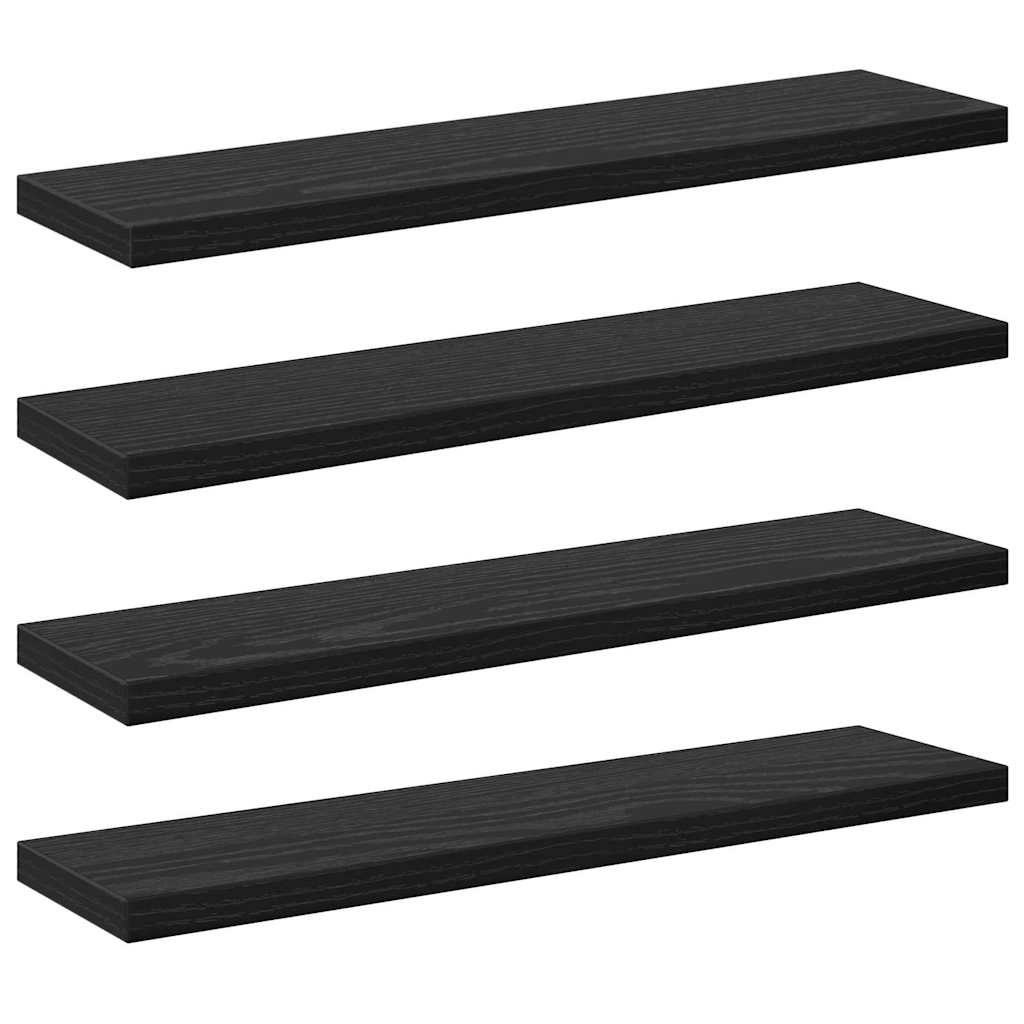 Bokhylla Bräda 4 pcs Svart 40 x 10 x 1,5 cm Konstruerat trä