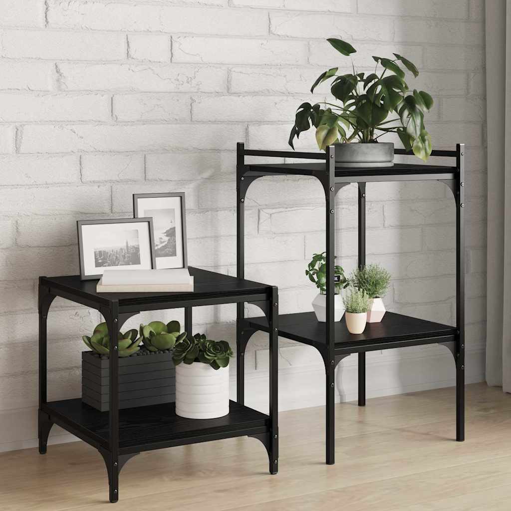 Bokhylla Bräda 4 pcs Svart 40 x 40 x 1,5 cm Konstruerat trä