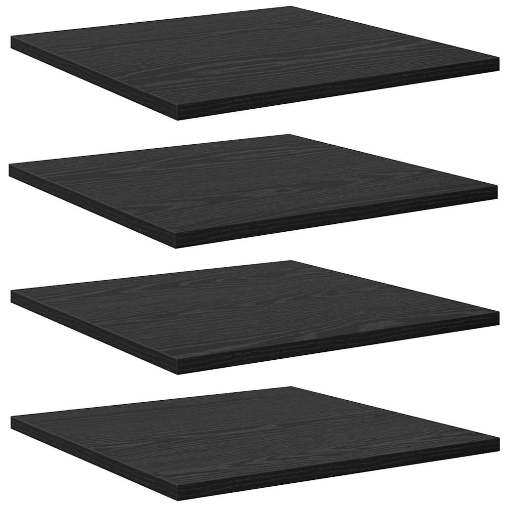 Bokhylla Bräda 4 pcs Svart 40 x 40 x 1,5 cm Konstruerat trä