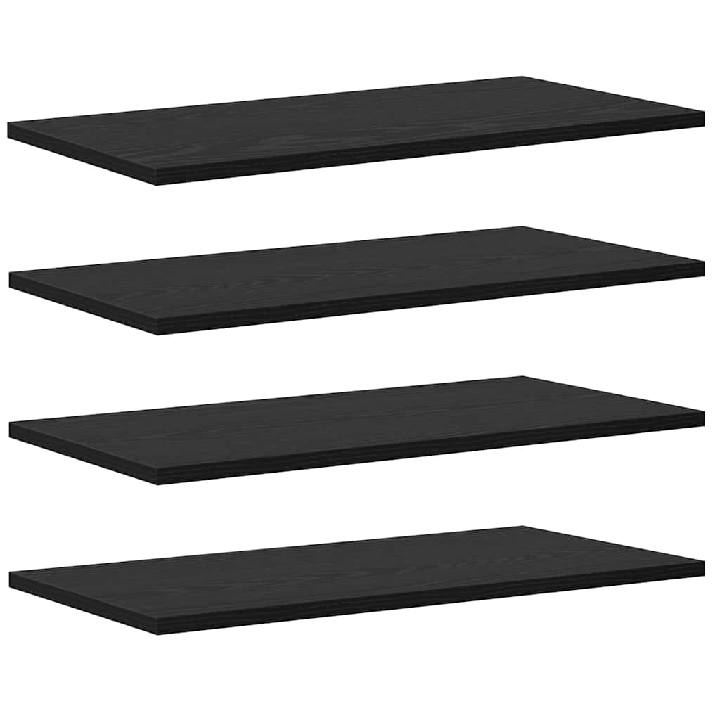 Bokhylla Bräda 4 pcs Svart 60 x 30 x 1,5 cm Konstruerat trä