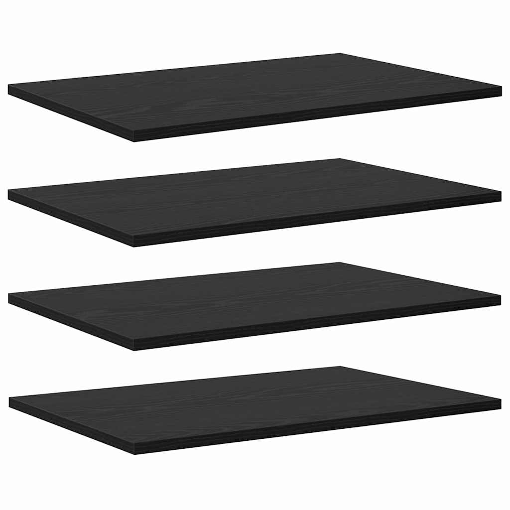 Bokhylla Bräda 4 pcs Svart 60 x 40 x 1,5 cm Konstruerat trä
