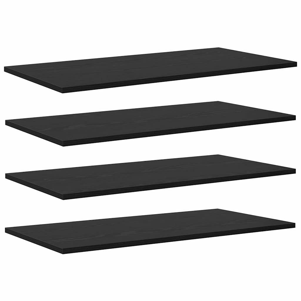 Bokhylla Bräda 4 pcs Svart 80 x 40 x 1,5 cm Konstruerat trä