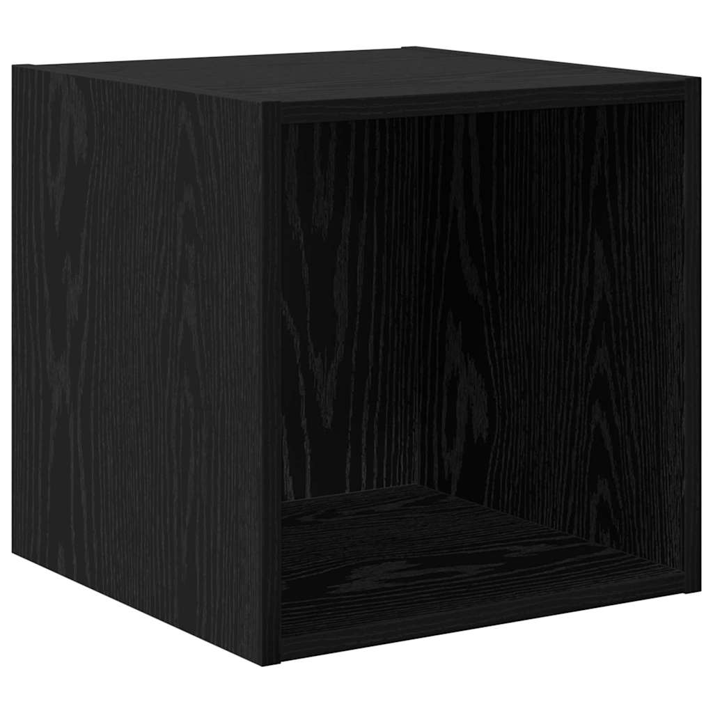 Väggskåp Väggmonterat Svart Ek 37 x 37 x 37 cm Konstruerat trä