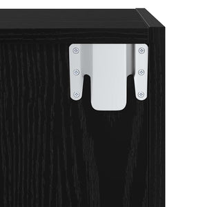 TV-bänkset Svart Ek 37 x 37 x 72 cm Konstruerat trä