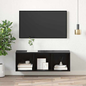 TV-bänkset Svart Ek 37 x 37 x 107 cm Konstruerat trä