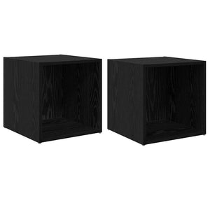 TV-bänkset 2 pcs Svart 37 x 35 x 37,5 cm Konstruerat trä