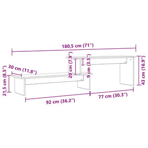 TV-bänkset Artisan Ek 180 x 30 x 43 cm Konstruerat trä