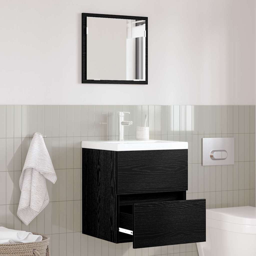 Badrumsskåp Svart Ek 41 x 38,5 x 45 cm Konstruerat trä
