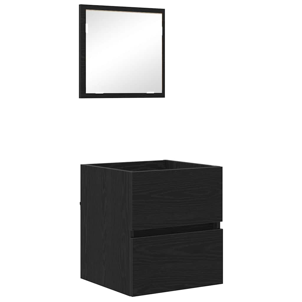 Badrumsskåp Svart Ek 41 x 38,5 x 45 cm Konstruerat trä