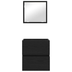 Badrumsskåp med låda Svart Ek 41 x 38,5 x 45 cm Konstruerat trä