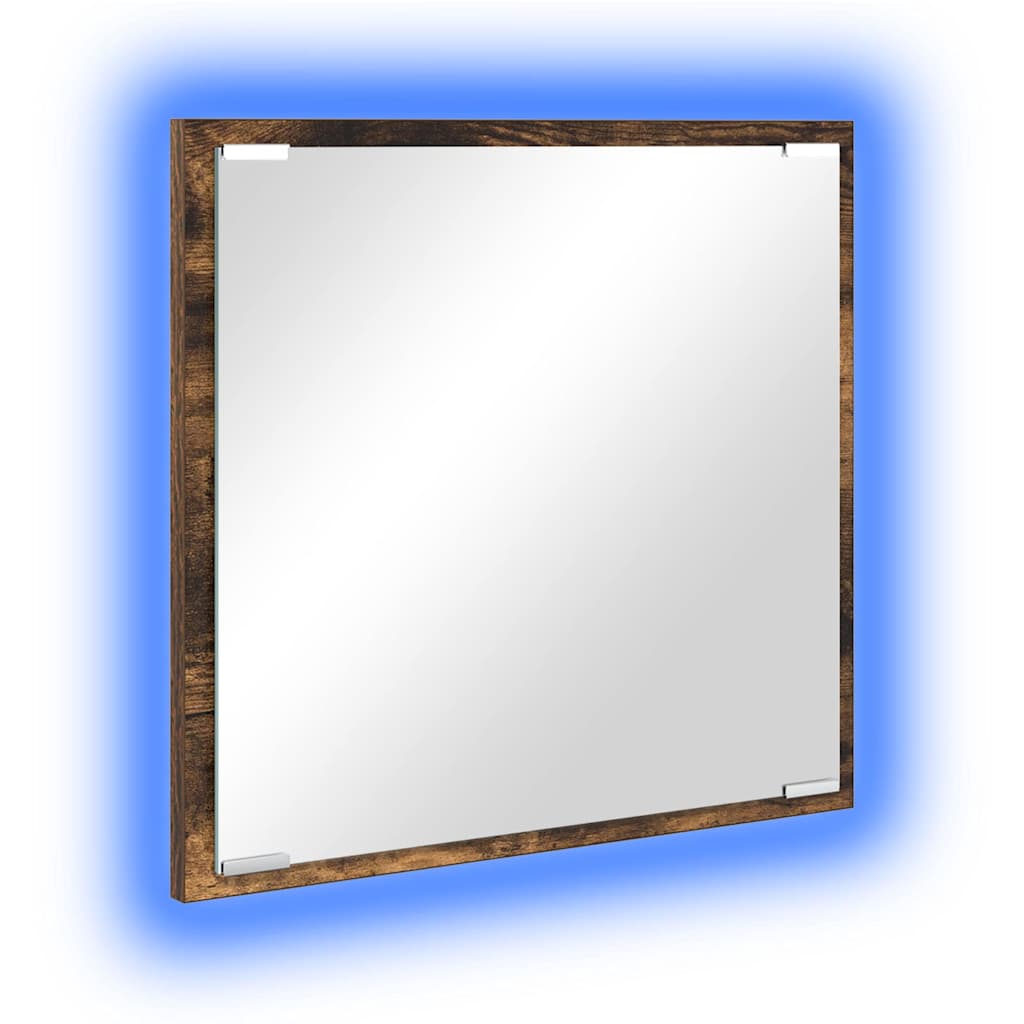 LED Badrumsspegel Rökt ek 40 x 37 x 8.5 cm Konstruerat trä