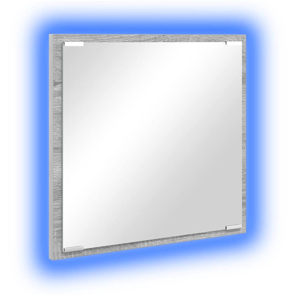 LED Badrumsspegel Grå Sonoma 40 x 37 x 8.5 cm Konstruerat trä
