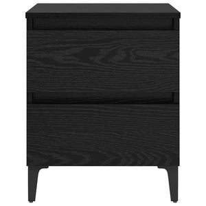 Nattduksbord 2 pcs Svart ek 40 x 35 x 50 cm Konstruerat trä
