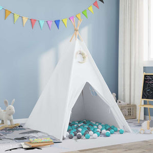 Teepee Tält Vit 120 x 120 x 150 cm Tyg och Plast