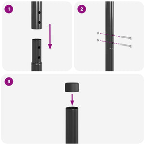 Stängselstolpe 2 pcs Grå Pulverlackerad stål