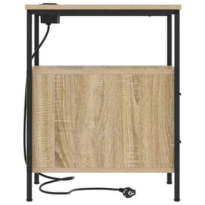 Nattduksbord med låda Sonoma-ek 30 x 48 x 61 cm Konstruerat trä