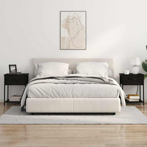 Nattduksbord 2 pcs Svart Ek 42 x 41 x 56 cm Konstruerat trä