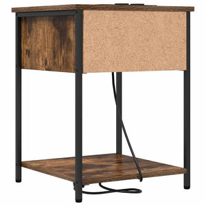 Nattduksbord 2 pcs Rökt ek 42 x 41 x 56 cm Konstruerat trä