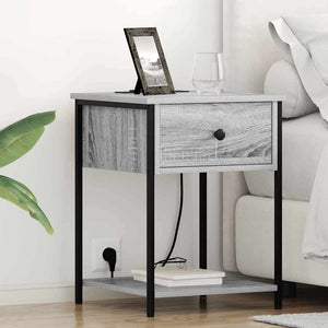 Nattduksbord 2 pcs Grå Sonoma 42 x 41 x 56 cm Konstruerat trä