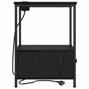 Nattduksbord 2 pcs Svart Ek 42 x 41 x 56 cm Konstruerat trä