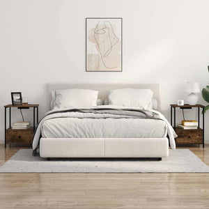 Nattduksbord med låda Rökt ek 42 x 41 x 56 cm Konstruerat trä