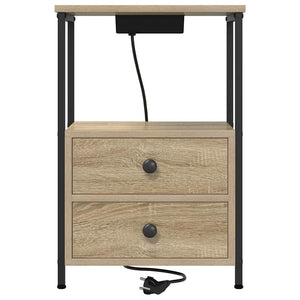 Nattduksbord med låda Sonoma-ek 40 x 31 x 60 cm Konstruerat trä