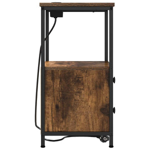 Nattduksbord med låda Rökt ek 40 x 31 x 60 cm Konstruerat trä