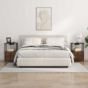 Nattduksbord 2 pcs Brun Ek 40 x 31 x 60 cm Konstruerat trä