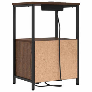 Nattduksbord 2 pcs Brun Ek 40 x 31 x 60 cm Konstruerat trä