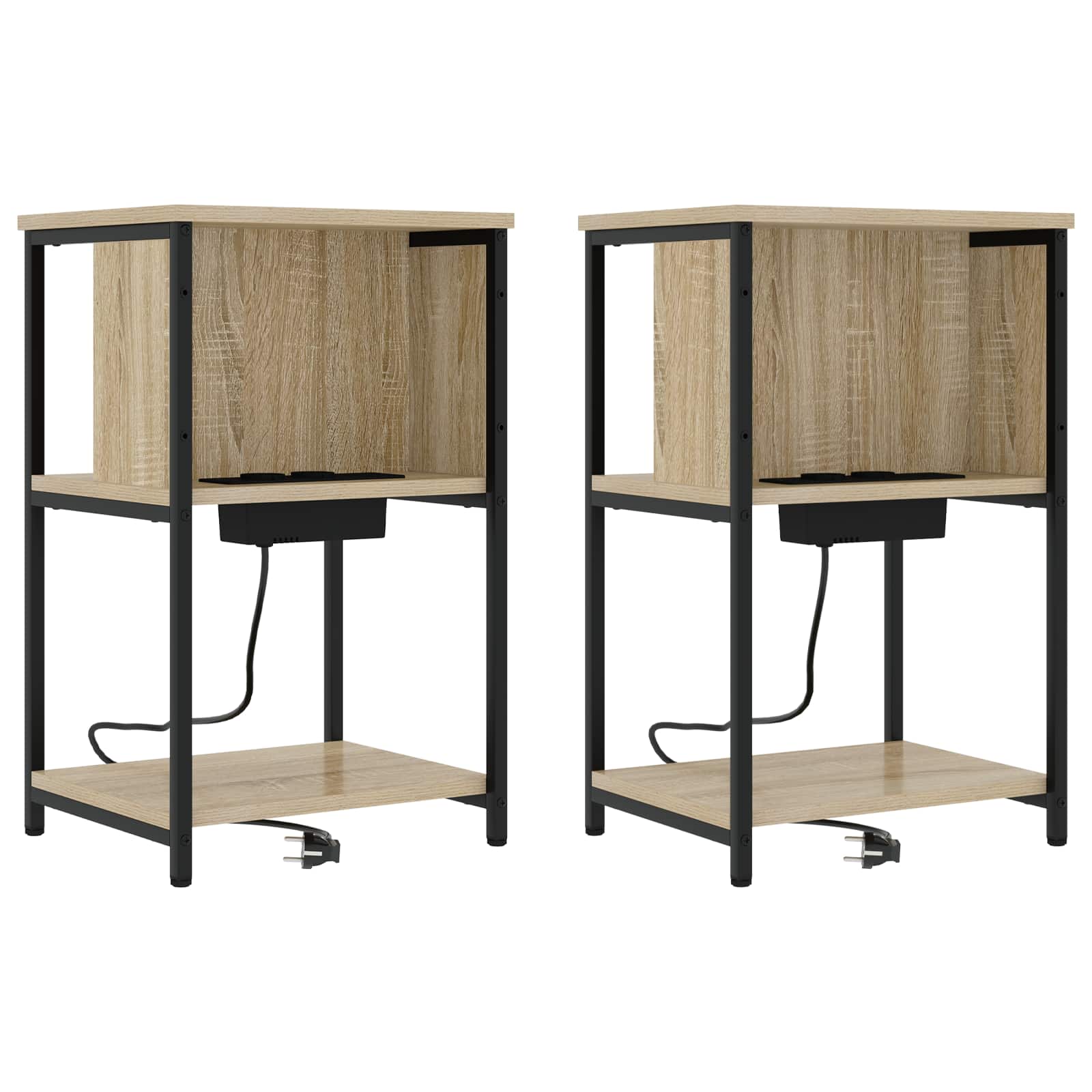 Nattduksbord 2 pcs Sonoma-ek 38 x 31 x 61 cm Konstruerat trä