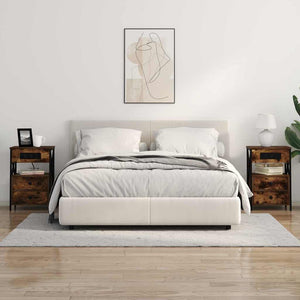 Nattduksbord med låda Rökt ek 40 x 31 x 60 cm Konstruerat trä