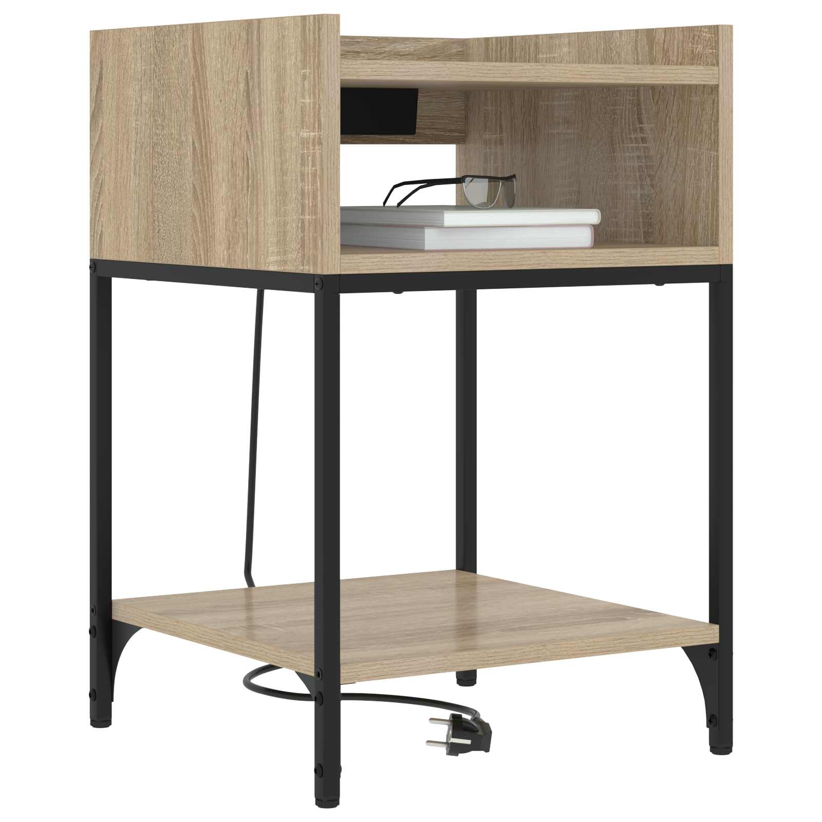 Nattduksbord 2 pcs Sonoma-ek 40 x 40 x 61 cm Konstruerat trä