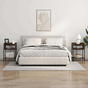 Nattduksbord med hylla Brun Ek 40 x 40 x 61 cm Konstruerat trä