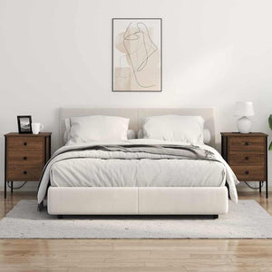 Nattduksbord med låda Brun Ek 42 x 41 x 61 cm Konstruerat trä