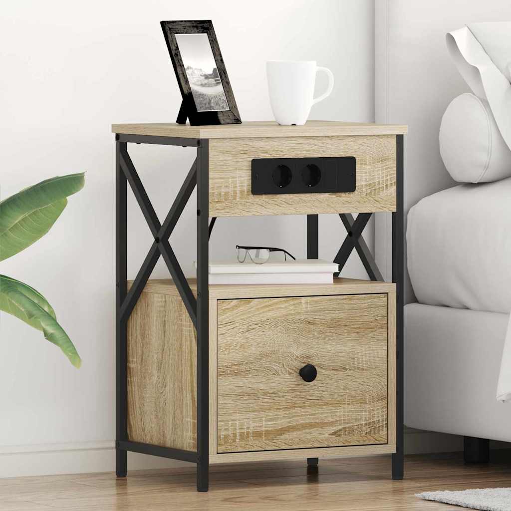 Nattduksbord med låda Sonoma-ek 40 x 31 x 60 cm Konstruerat trä