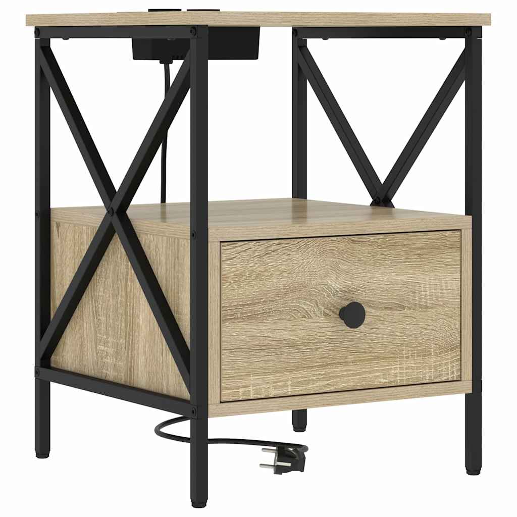 Nattduksbord Sonoma-ek 41,5 x 40,5 x 55 cm Konstruerat trä