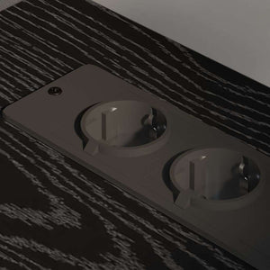 Skåp med laddstation Svart Ek 61 x 46 x 67 cm Konstruerat trä