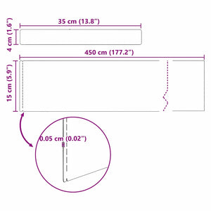 Kant för gräsmatta 4 pcs Silver 450 x 0.05 x 15 cm