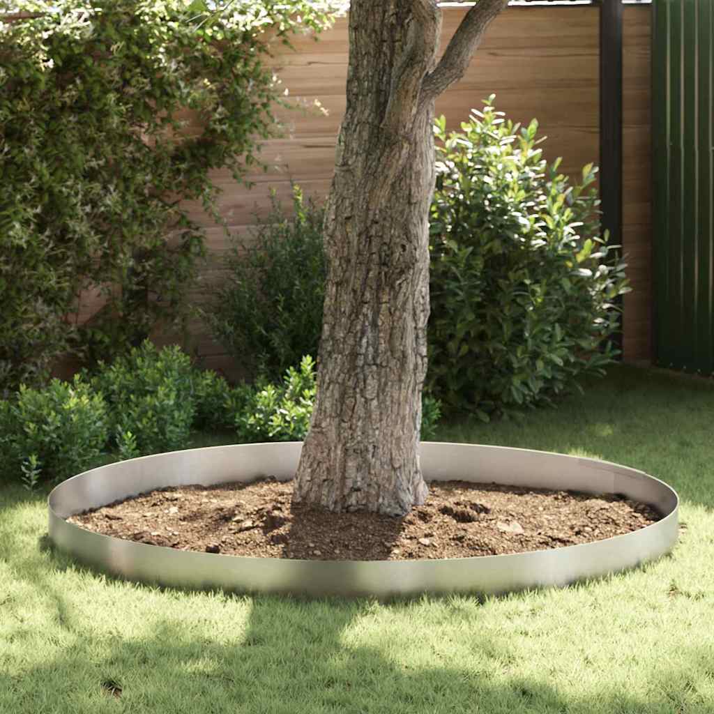 Kant för gräsmatta 4 st 450 x 20 cm Rostfritt stål Silver