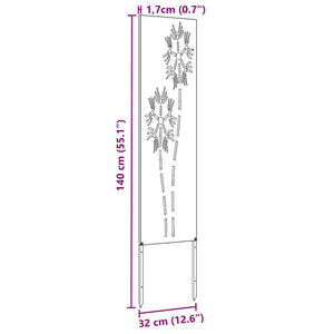Trädgårds integritetsskärm Vit 32 x 140 cm Kallvalsat stål