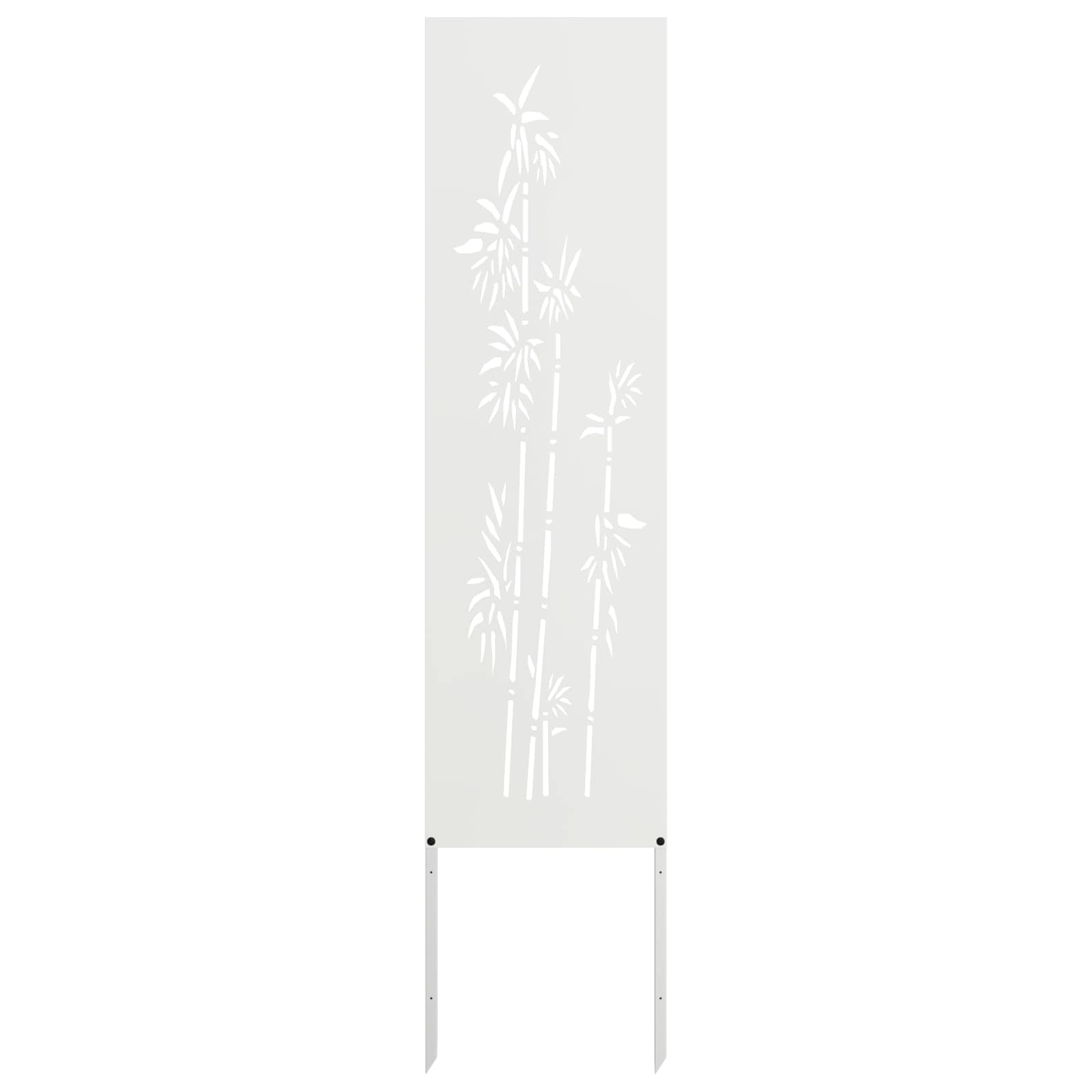 Trädgårds integritetsskärm Vit 32 x 140 cm Kallvalsat stål