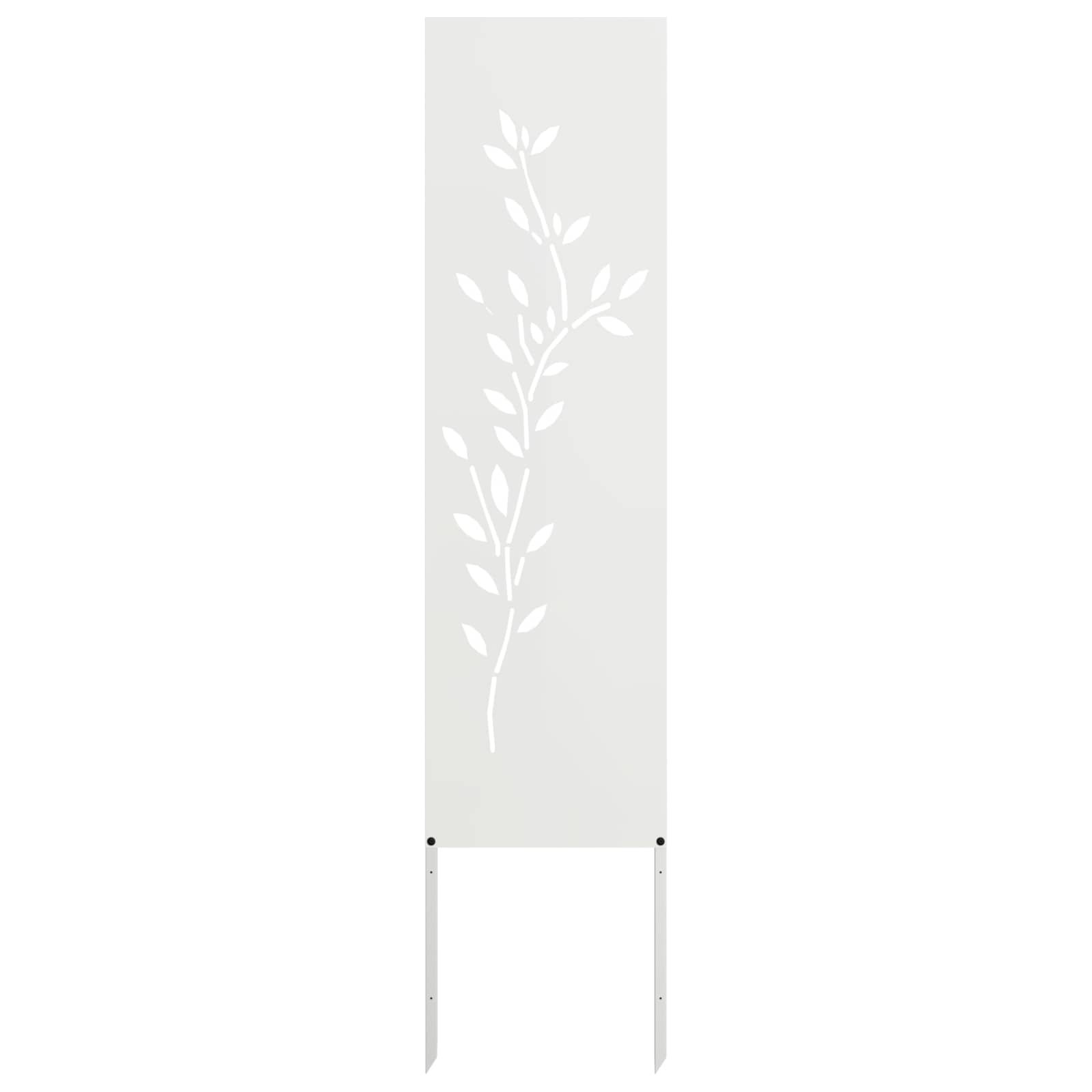 Trädgårds integritetsskärm Vit 32 x 140 cm Kallvalsat stål