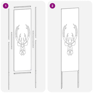 Trädgårds integritetsskärm Svart 32 x 140 cm Kallvalsat stål