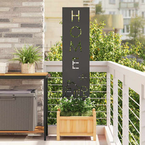 Trädgårds integritetsskärm Svart 32 x 140 cm Kallvalsat stål