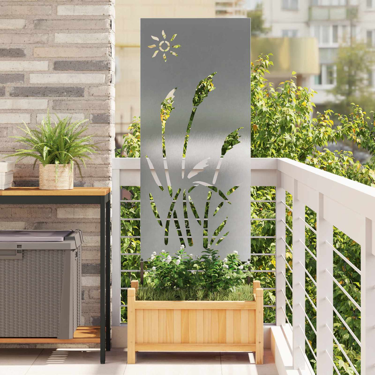 Trädgårds integritetsskärm Silver 50 x 140 cm Rostfritt stål