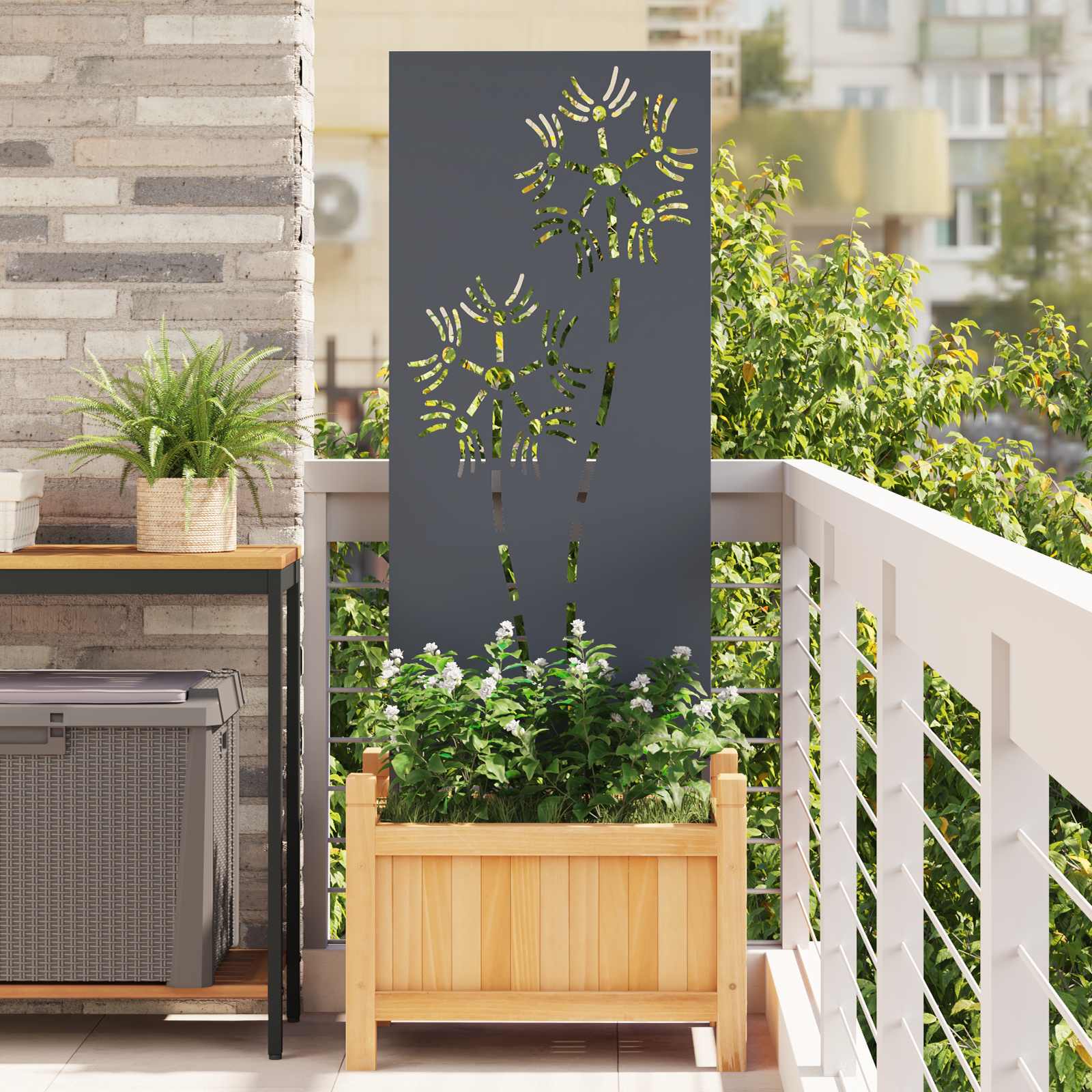 Trädgårds integritetsskärm Antracit 50 x 140 cm Kallvalsat stål