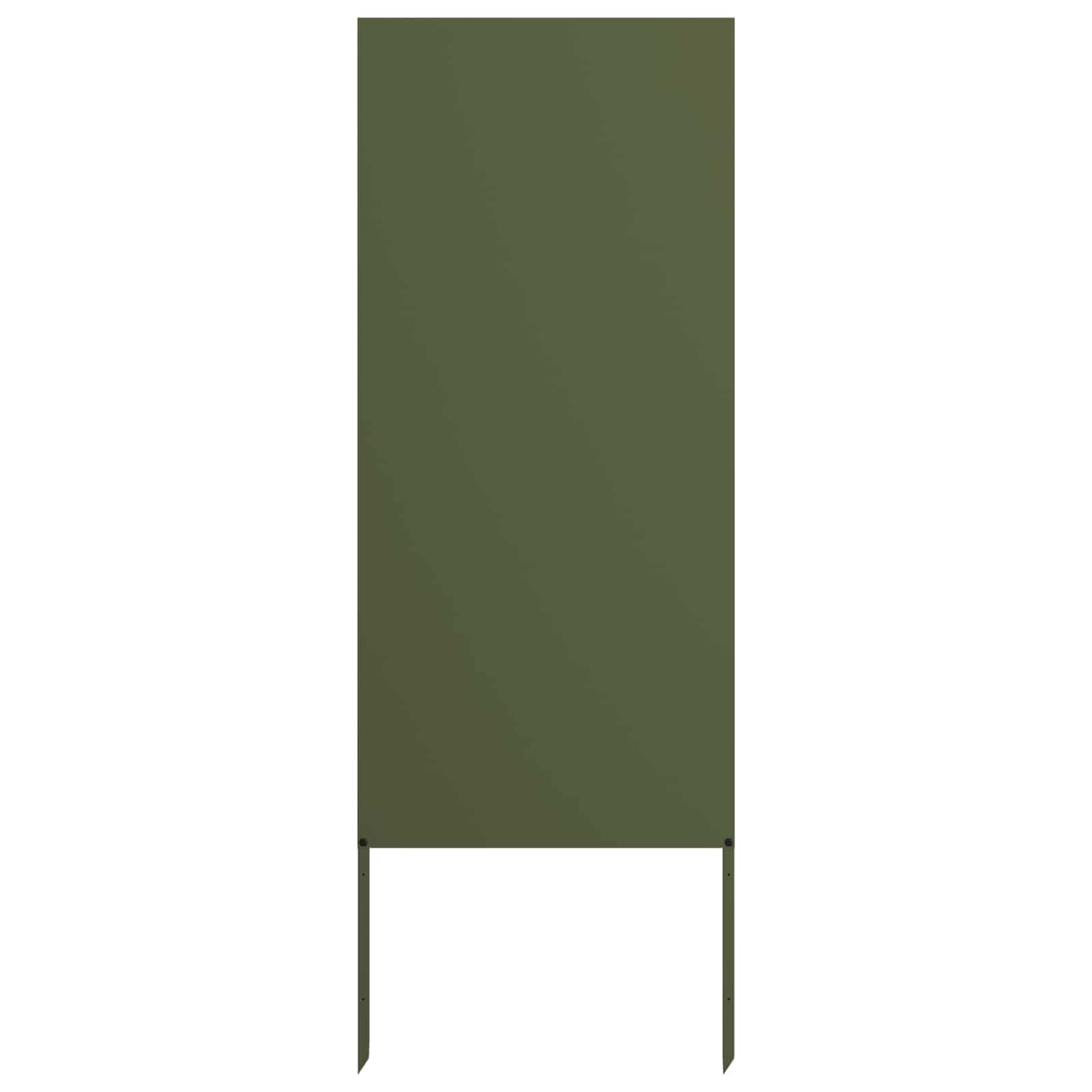 Trädgårds integritetsskärm Olivgrön 50 x 140 cm Kallvalsat stål